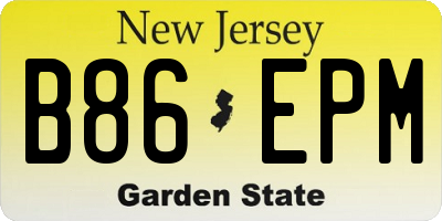 NJ license plate B86EPM