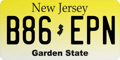 NJ license plate B86EPN