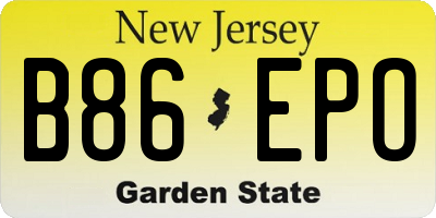 NJ license plate B86EPO