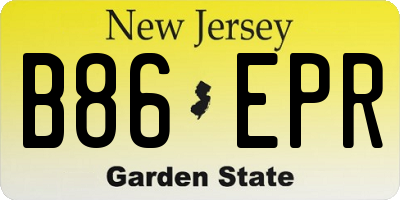 NJ license plate B86EPR