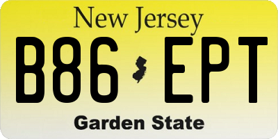 NJ license plate B86EPT
