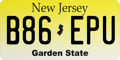 NJ license plate B86EPU