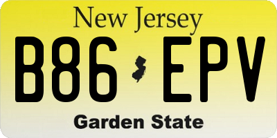 NJ license plate B86EPV