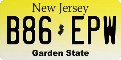NJ license plate B86EPW