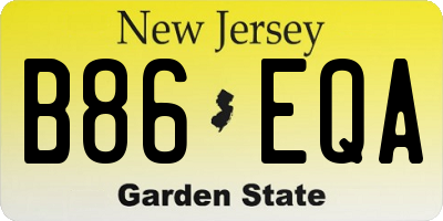 NJ license plate B86EQA