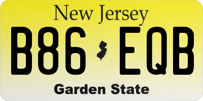 NJ license plate B86EQB