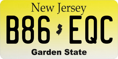 NJ license plate B86EQC