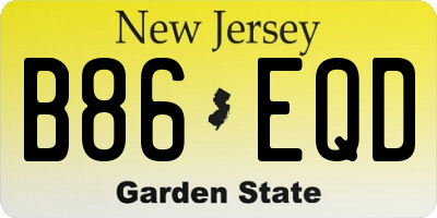 NJ license plate B86EQD