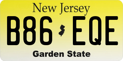 NJ license plate B86EQE