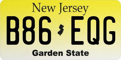 NJ license plate B86EQG