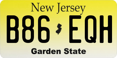 NJ license plate B86EQH