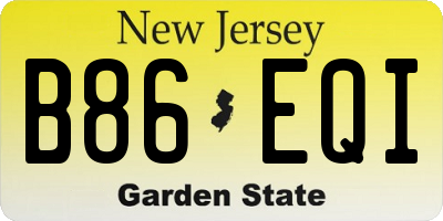 NJ license plate B86EQI