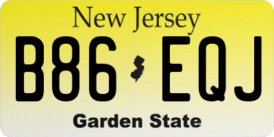 NJ license plate B86EQJ