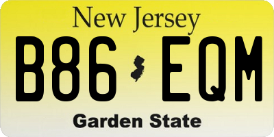 NJ license plate B86EQM