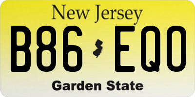 NJ license plate B86EQO