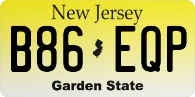 NJ license plate B86EQP