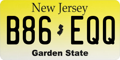 NJ license plate B86EQQ