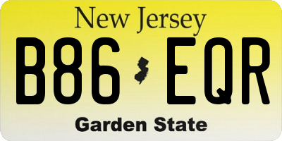 NJ license plate B86EQR