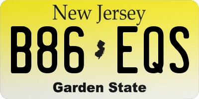 NJ license plate B86EQS