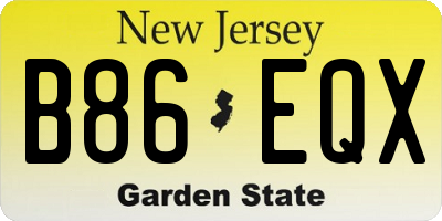 NJ license plate B86EQX