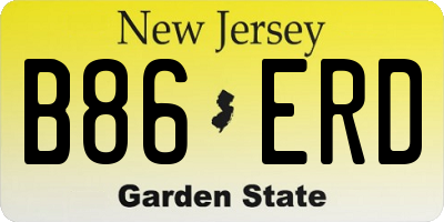 NJ license plate B86ERD