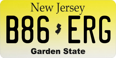 NJ license plate B86ERG