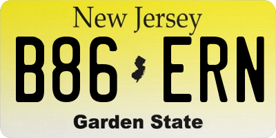 NJ license plate B86ERN
