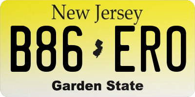 NJ license plate B86ERO