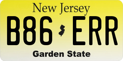 NJ license plate B86ERR