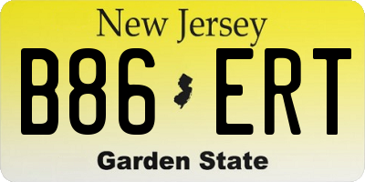 NJ license plate B86ERT