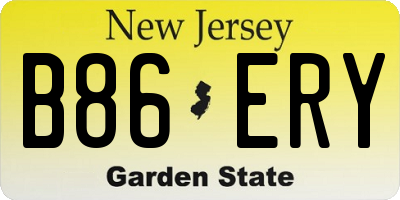 NJ license plate B86ERY