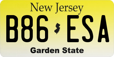 NJ license plate B86ESA