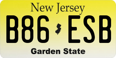 NJ license plate B86ESB