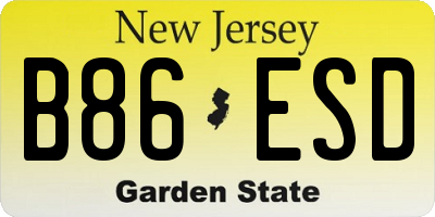 NJ license plate B86ESD