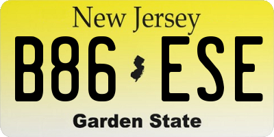 NJ license plate B86ESE