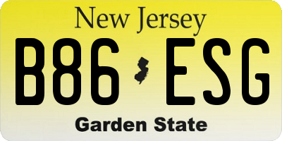 NJ license plate B86ESG