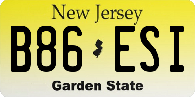 NJ license plate B86ESI