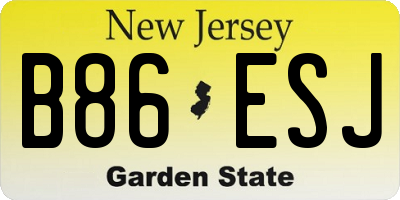 NJ license plate B86ESJ