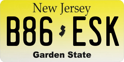 NJ license plate B86ESK