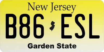 NJ license plate B86ESL