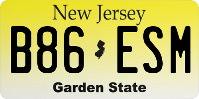 NJ license plate B86ESM