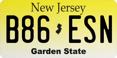 NJ license plate B86ESN