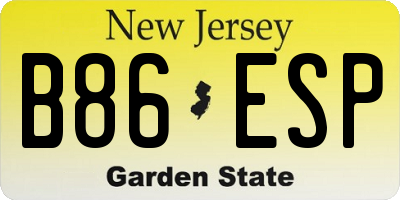 NJ license plate B86ESP