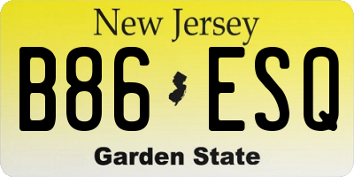 NJ license plate B86ESQ