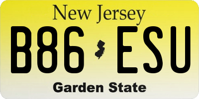 NJ license plate B86ESU