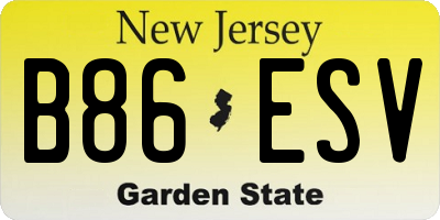 NJ license plate B86ESV