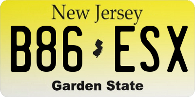 NJ license plate B86ESX