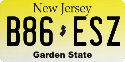 NJ license plate B86ESZ