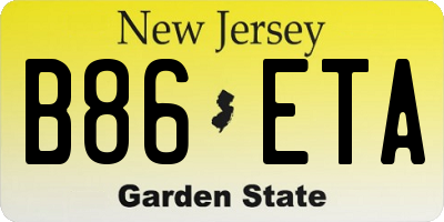 NJ license plate B86ETA