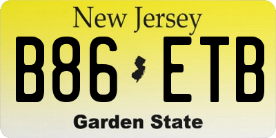 NJ license plate B86ETB